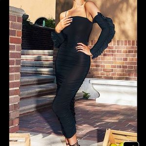 Pretty little thing cold shoulder midi dress size0